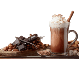 Hot chocolate with hazel nuts