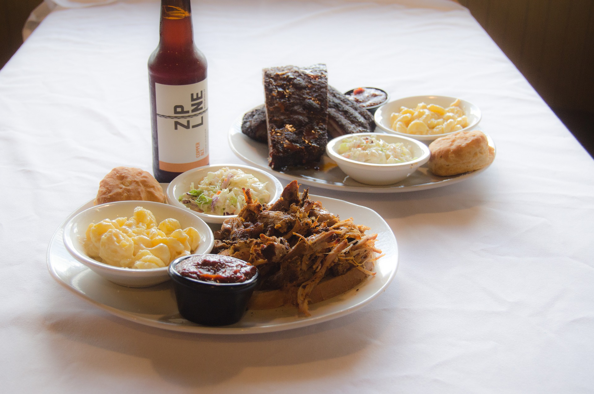 Ribs Brunch with condiments