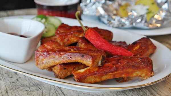 Rib Dinner with a red chilli